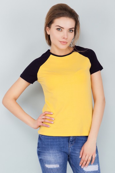 Желтая футболка-реглан